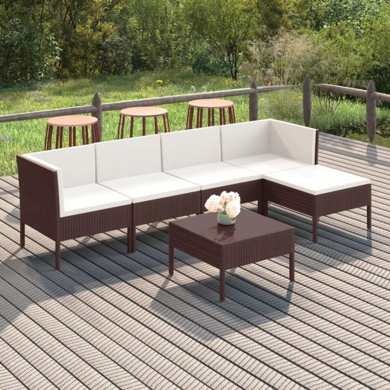 Day and Night - Day and Night Garden Furniture Set 6 Pieces and Brown Synthetic Rattan Cushions