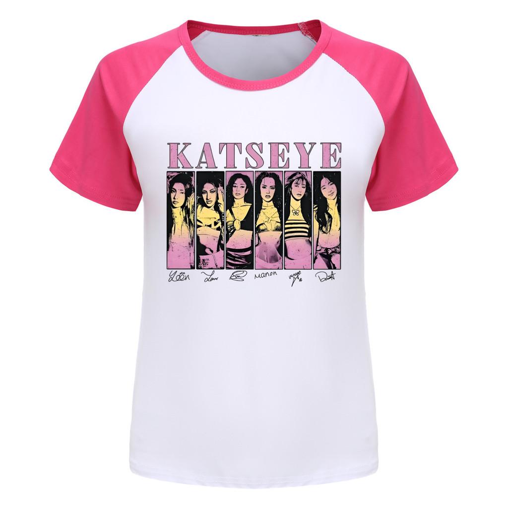 5304 Kinder Mädchen KATSEYE Druck Kurzarm T-Shirt