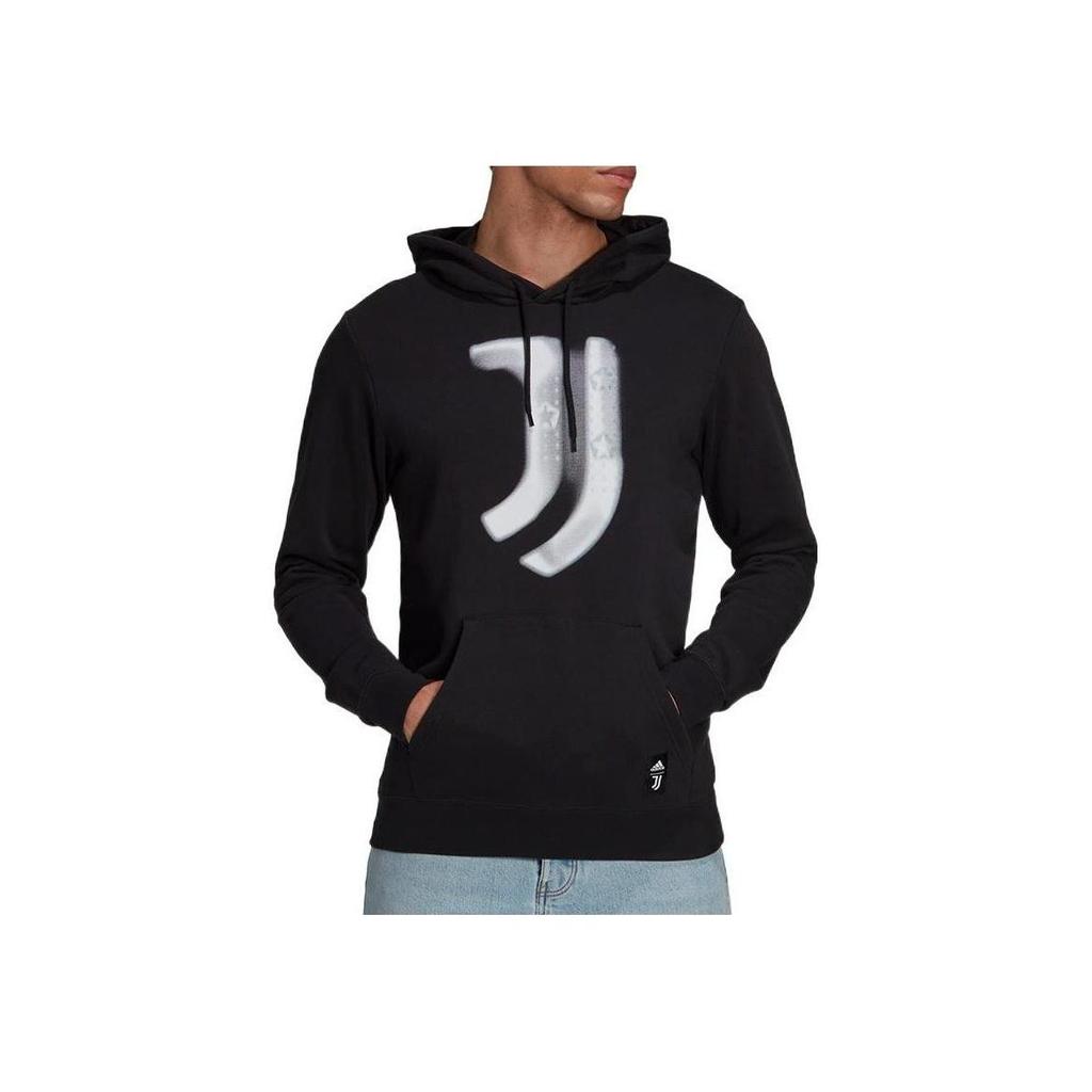 adidas Men's Juventus Pattern Printing Hooded Pullover Black GR2919