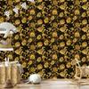 Golden Hibiscus Wallpaper Ochre and Gold, Subtle Detail 50x1000