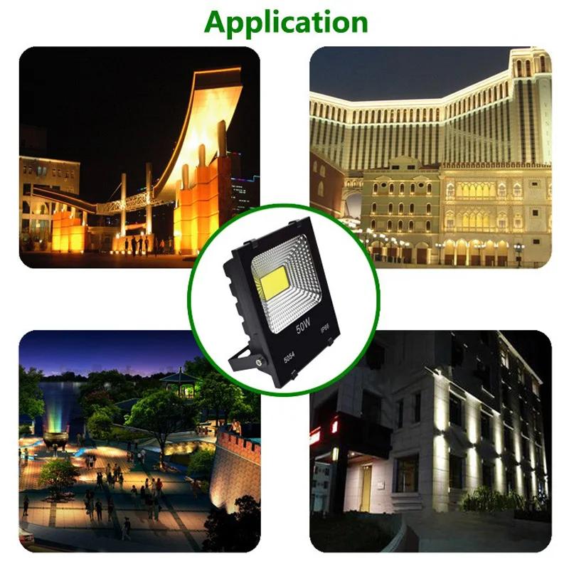 LED Flood Light 10W 20W 30W 50W 100W 200W IP66 Waterproof Floodlight Outdoor Spotlight Reflector Wall Light Street Light