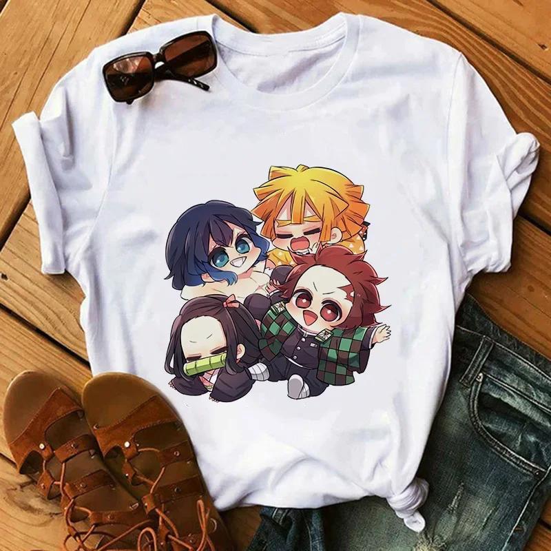 Kimetsu No Yaiba Kamado Nezuko Tričko s grafickým potiskem Ženy Harajuku Estetické bílé topy Tričko 2021 Dámské tričko japonského stylu