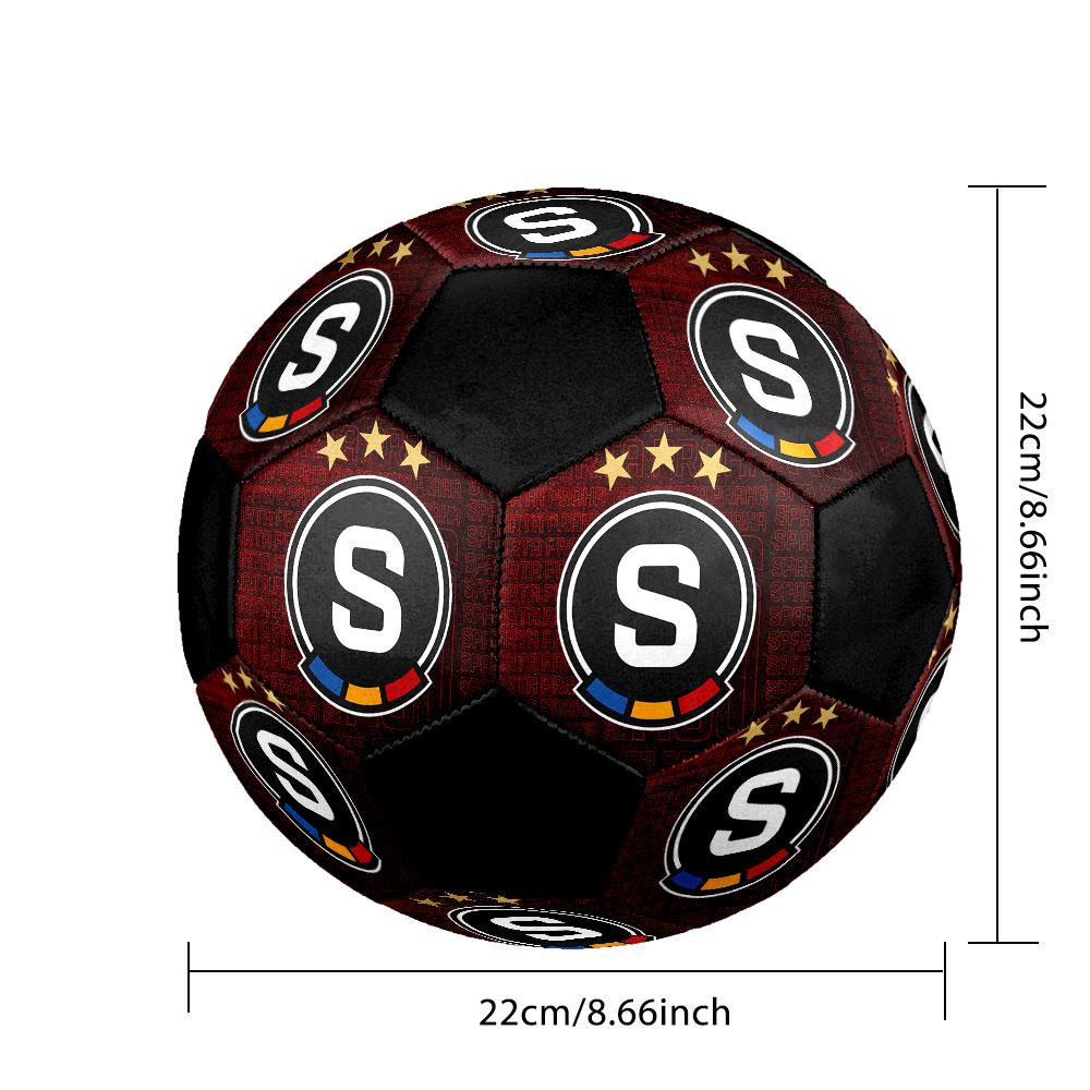 Pallone da Calcio AC Sparta Praha Taglia 5 Colorato Cucito a Macchina PVC Pronto per la Competizione Resistente Alta Rimbalzabilità