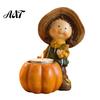 Waterproof Garden Holiday Accents Autumn Harvest Figurine Ornament, Decorative Resin Statue, Turkey/Scarecrow/Pumpkin Unique Gift for Friends Tabletop