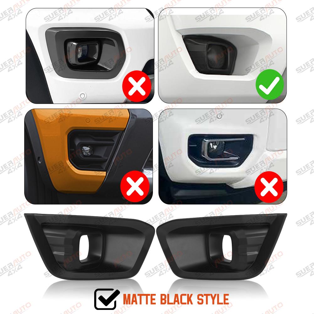 Fog Light Covers For Ford Ranger 2019-2022 T8 LIMITED XLT XL Front  Fog Lamp Carbon fiber Matte Black 1Pair Car Accessories Matte black style