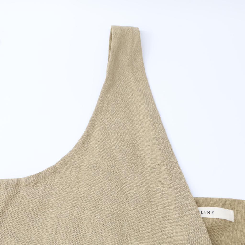 Celine 2 6O05/5124 Beige Linen Cotton Sleeveless Wrap Belted Jacket Jacket 38 beigeUsed