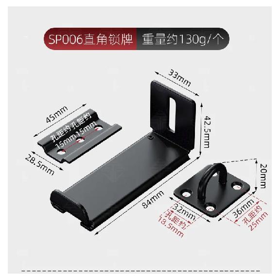 Entry Metal Door Lock Internal Locking Right Angle Lock Buckle Anti-theft Locks Password Padlock Home Cabinet Door Locks