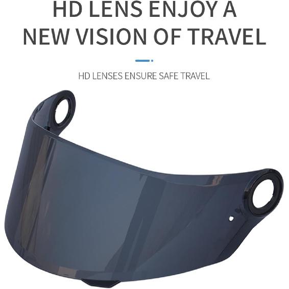 HXBER Motorcycle Helmets Lens, Motorcycle Anti-UV Anti-Scratch Wind Shield Helmets Lens Visor Replacement for LS2 FF358 FF396