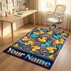 Celebration Party Theme Crystal Velvet Rug Personalized Custom Name Text Soft Floor Mat Home Decor