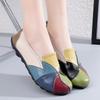 Women's Colorblock Flat Loafers, Fashion Round Toe Soft Sole Slip On Faux Leather Shoes, Casual Walking Anti-skid Shoes