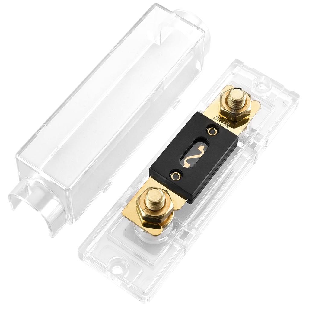 Heschen Car Fuse Wire ANL-40A, Gold, 1 Piece, Fuse Holder with Fuse, Auto Car Motorcycle Audio Subwoofer Supplies