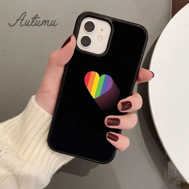 Gay Lesbian LGBT Rainbow Handyhülle für iPhone 11 12 13 14 Pro Max Mini X XR XS SE 2020 6S 7 8 Plus Samsung Galaxy S21 S22 Cover