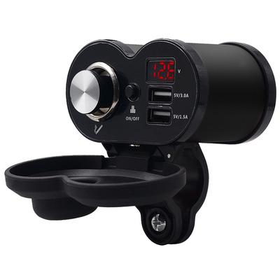 Brichetă cu încărcare rapidă de mare viteză de 3,0 A Priză pentru încărcător USB dublu Suport pe ghidon pentru motociclete pentru telefoane mobile/tablete