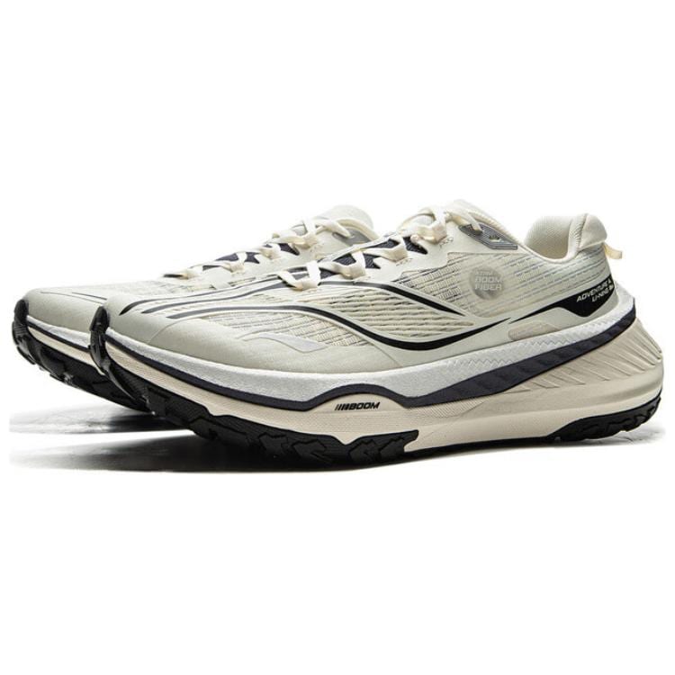 Li Ning De Lu V2 Rutschfeste Abdeckung Abriebfest Niedrig geschnitten Trailrunning-Schuhe Herren Weiß Schwarz ARNV001-1