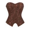 Women's Sexy Vintage Color Underwire Push-up Bustier Shapewear with Zipper and Boning