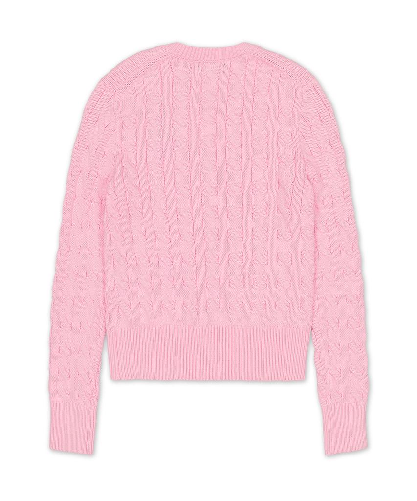 Polo Ralph Lauren Cable Knit Cotton Crew Neck Cardigan - Pink