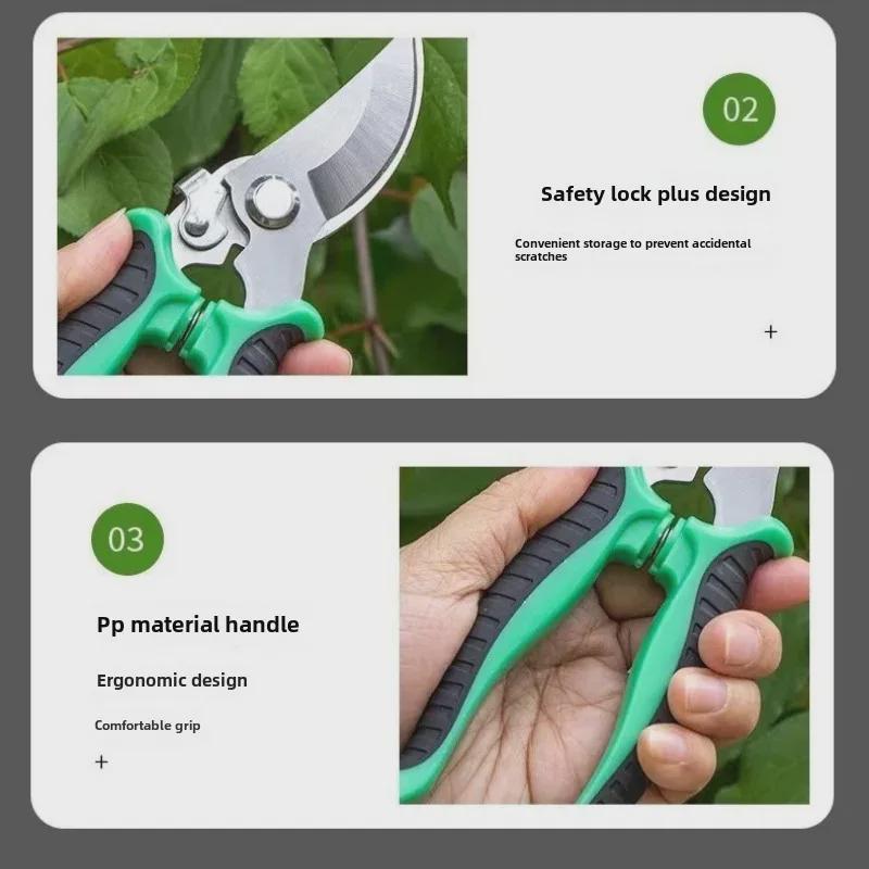 Professional Pruning Shears for Thick Branches - Garden Tools for Fruit Trees, Labor-Saving Floral and Fruit Picking Scissors