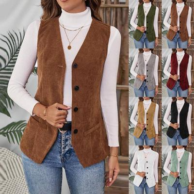 Women's Elegant Slim-fit Waist-accentuating Corduroy Vest