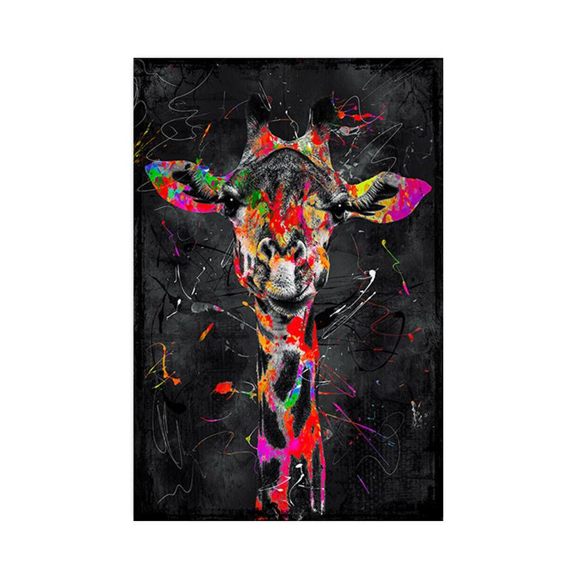 Pintura de Lienzo de León Colorido Abstracto Póster Moderno de Animales e Impresiones Arte de Pared Imágenes para Sala de Estar Decoración del Hogar