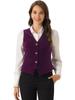 Allegra K Women's Steampunk Button-Down Vest Business Suit, Vintage Purple, Size XL