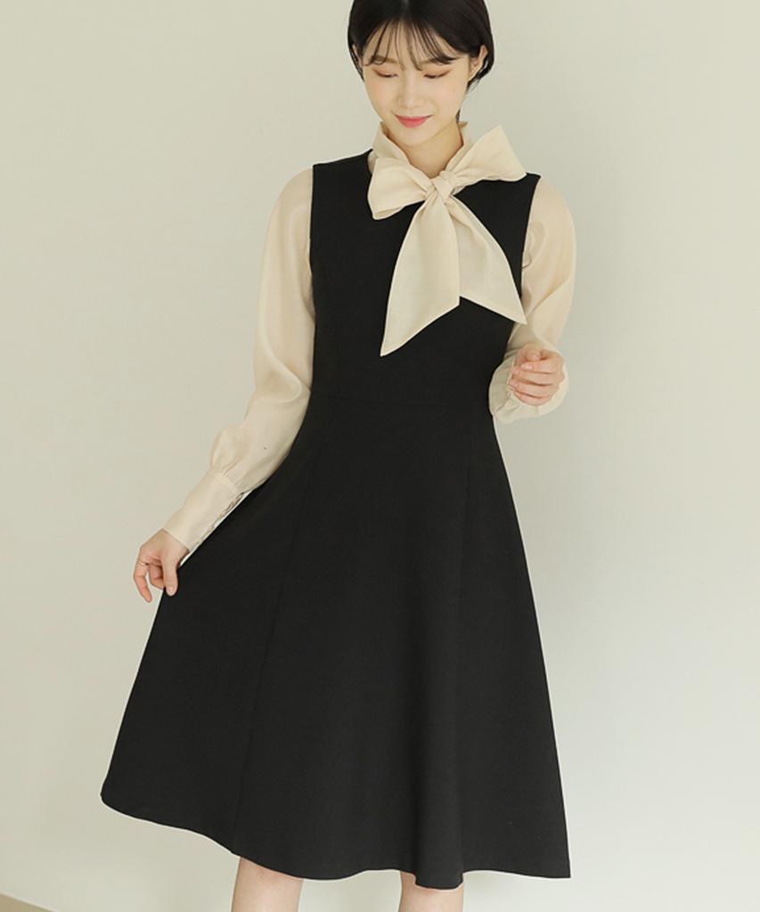 Ppaeppae Cut-Out Flare Bustier Dress