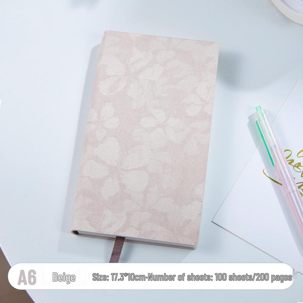 Fabric-Textured A6 Patterned Planner: Compact, Thickened Pocket Diary for Office and Business.