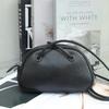Luxury Women's Small Shoulder Bag Genuine Cowhide Leather Handbag  Girl's Popular and Fashionable Underarm Bowling Purse