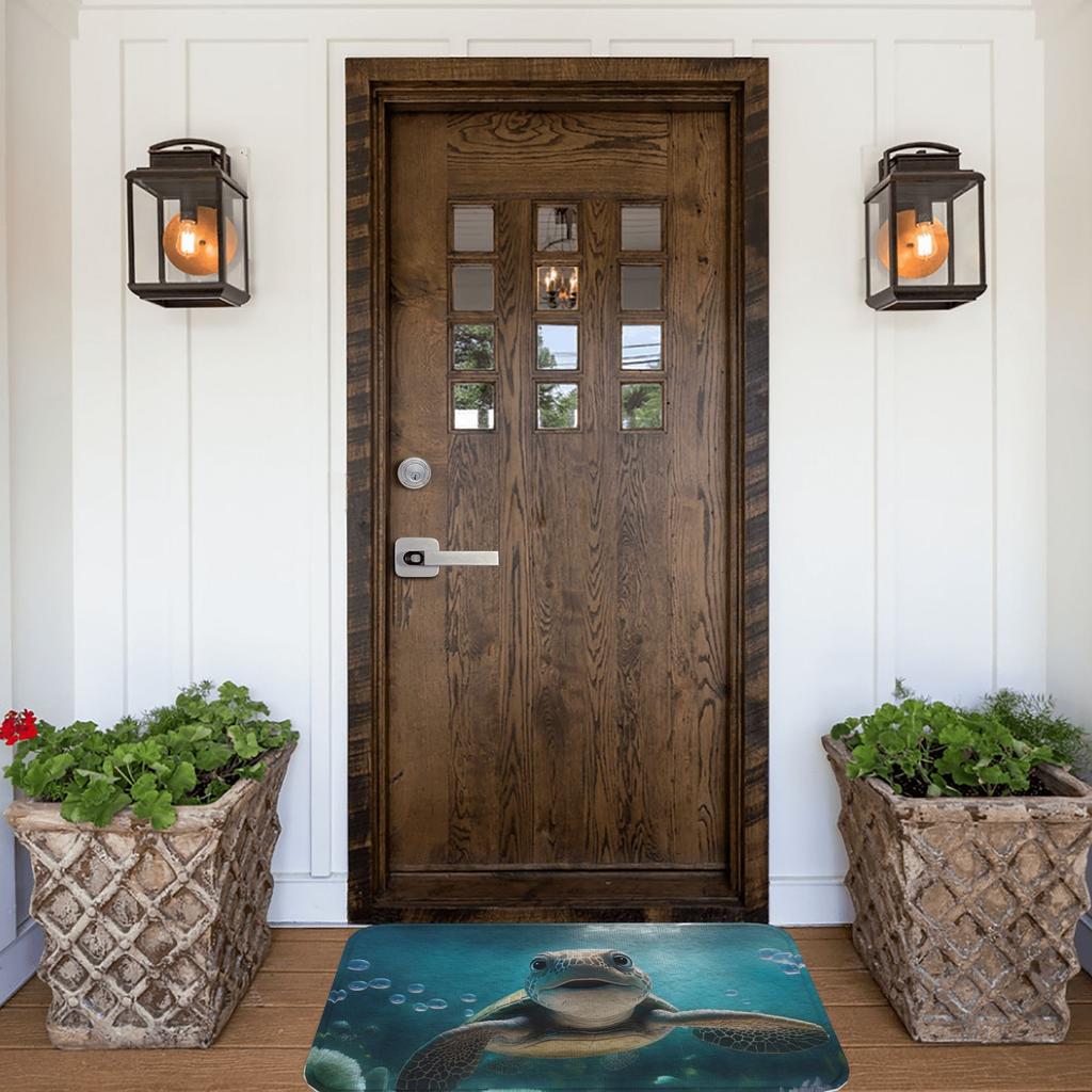 1PC Sea Turtle in Underwater Kitchen Rug Non-Slip Door Mat Pop design Bathroom Rug Bath Mat Carpet for Home Sink Laundry Decor