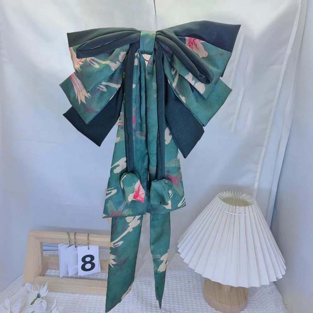 Contrast Color Satin Ribbon Headdress Sweet Christmas Hair Accessory Oversized Bow Hair Clip  Daily