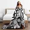 DBZ Goku Kanji Blankets Fleece Summer Air Conditioning Breathable Warm Throw Blankets for Bedding Office Plush Thin Quilt