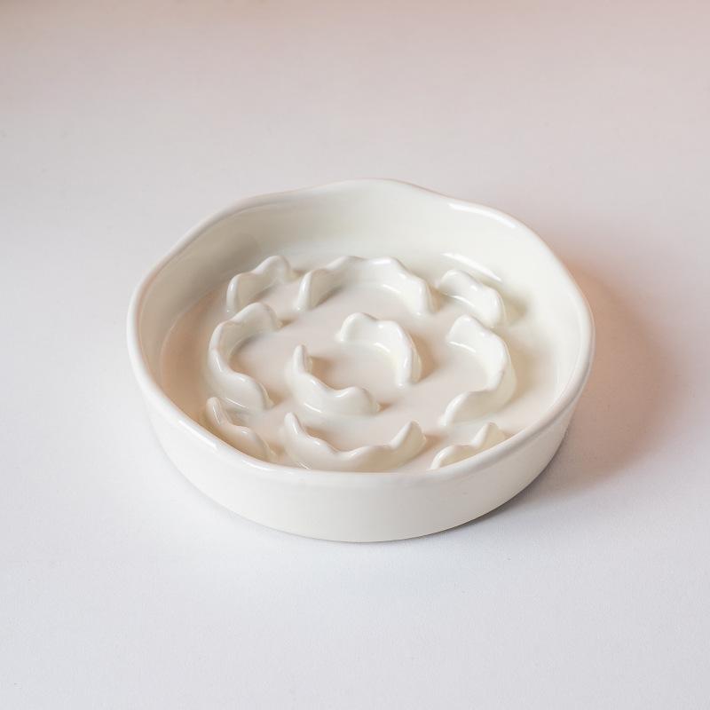Ceramic Slow Food Bowl High Footed Cat Bowl Neck Protection Bowl Not Easy To Knock Over Dog Anti Choking Bowl Slow Food Bowl New