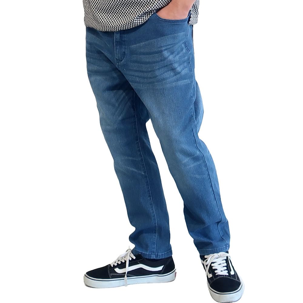 

Мужские эластичные брюки чинос больших размеров, деним, повседневные брюки, размеры 2L, 3L, 4L, 5L, королевский размер, 10001035 (5 л, Синий)