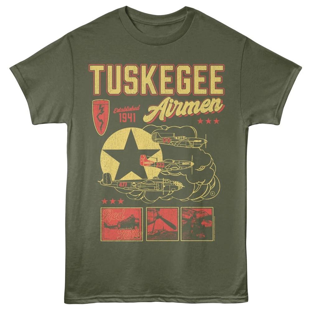 Tuskegee Airmen World War 2 Graphic Collage Redtails Est 1941 Men's T shirt