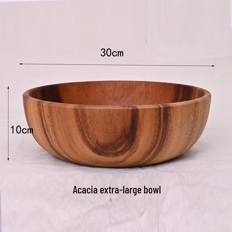 ZISIZ Retro Acacia Wood Salad Bowl