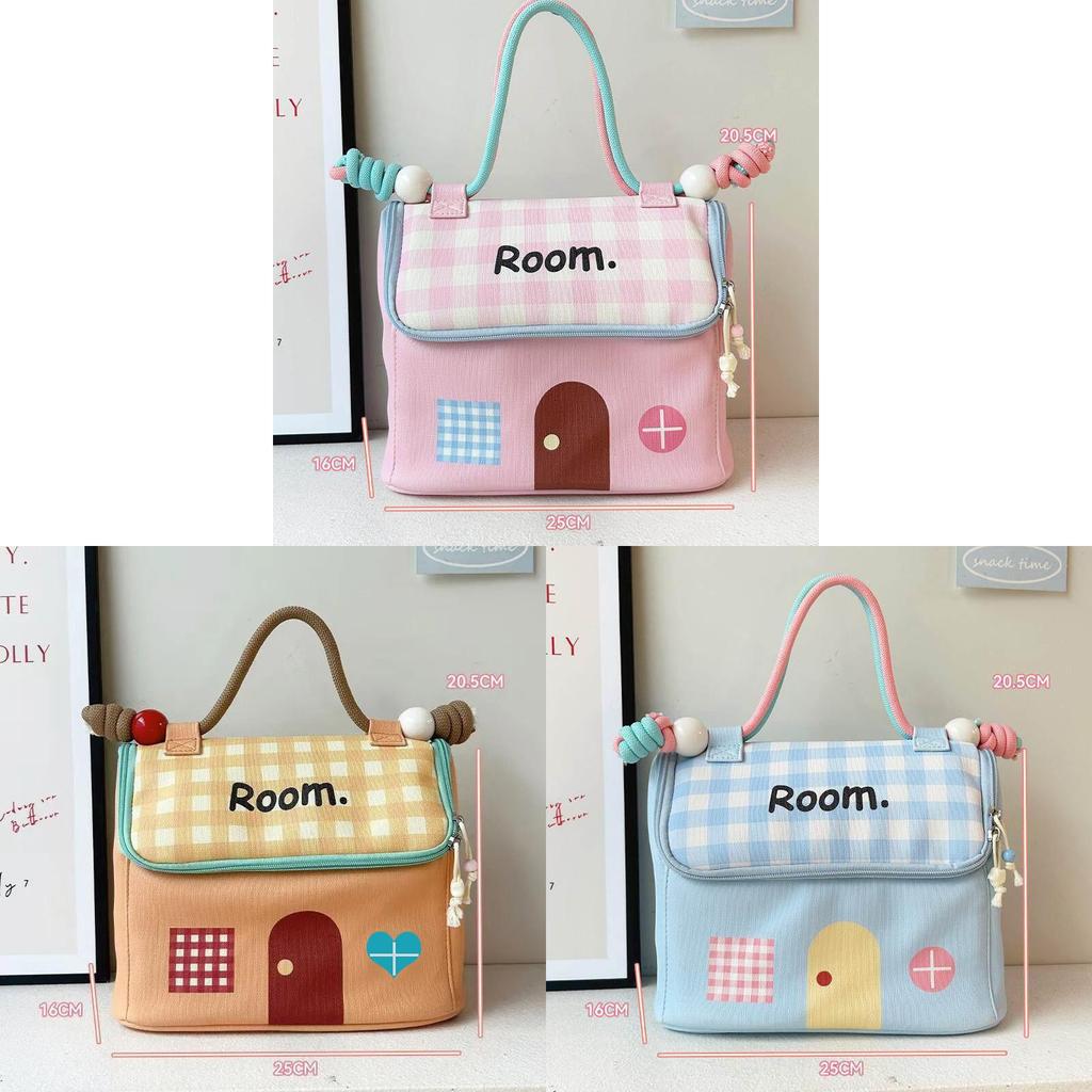 Cartoon House Makeup Bag With Breathable Material For Girls Travel And Storage
