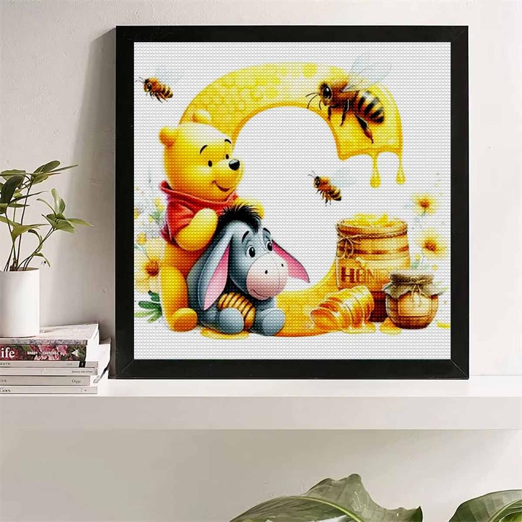 DIY Diamond Painting Round Diamond The Letters "C" In Vini and Eeyore Full Diamond Mosaic Home Decoration Painting Cross Stitch Kit