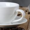 Elegant White Ceramic Coffee Cup & Saucer Set with Spoon – Ideal for Home or Hotel Use