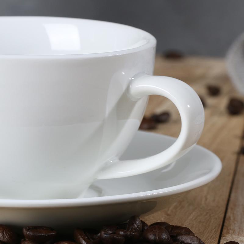 Elegant White Ceramic Coffee Cup & Saucer Set with Spoon – Ideal for Home or Hotel Use