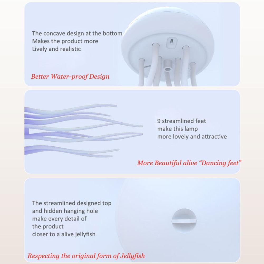 Jellyfish Lamp Voice Control Jellyfish Night Light Rechargeable Jellyfish Table Lamp Jellyfish Desk Lamp for Home Office Decor