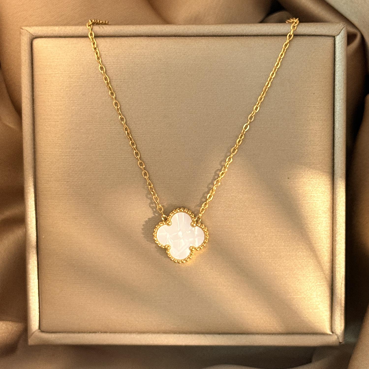 15 мм Четырехлистник Одиночный Цветок Ожерелье - Высококачественное Роскошное Модное Женское Ожерелье