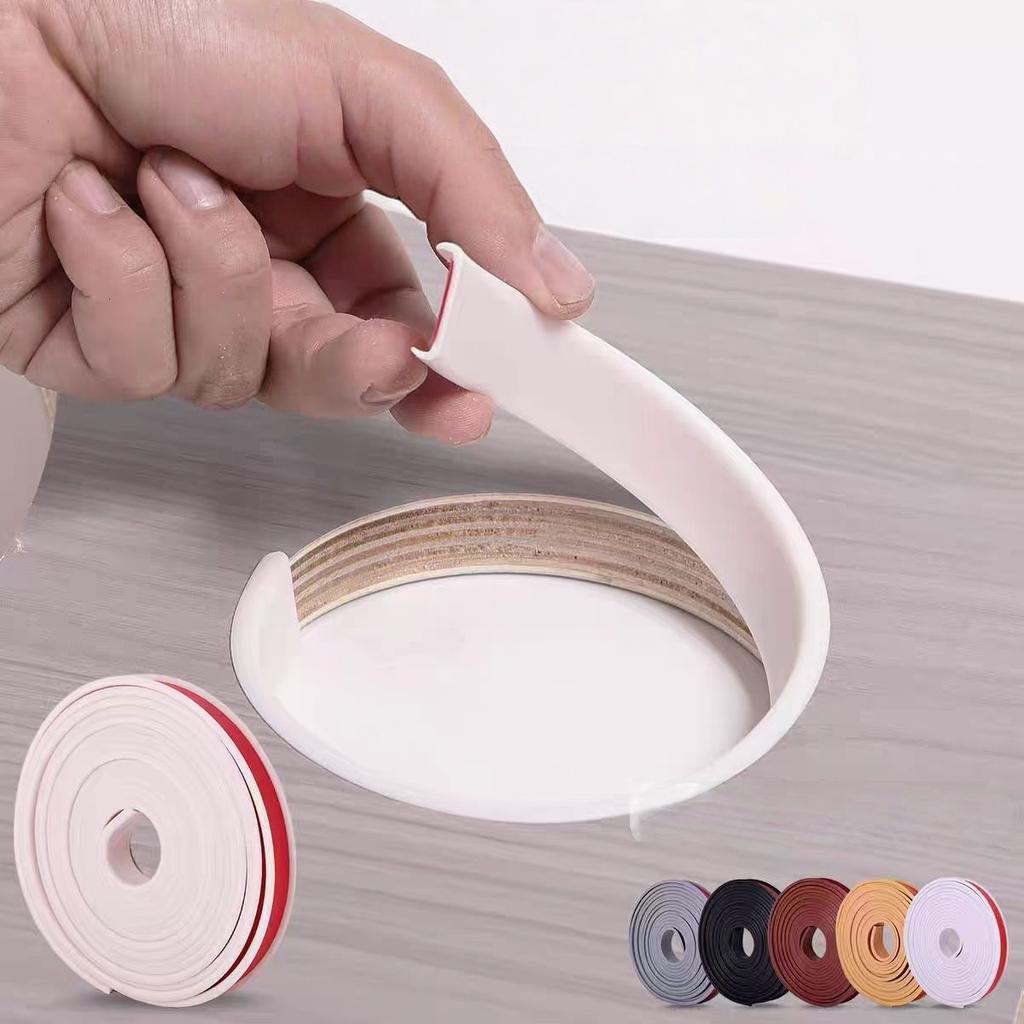 1Roll 5M/196.85inch U-shaped Edge Banding Self Adhesive 18mm/20mm Seals For Floor Edge Tape Wood Board Furniture Protector