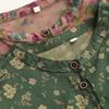 Vintage Floral Print Chinese Style Shirt Loose Long Sleeves Single Breasted Autumn Fashion Women Blouse