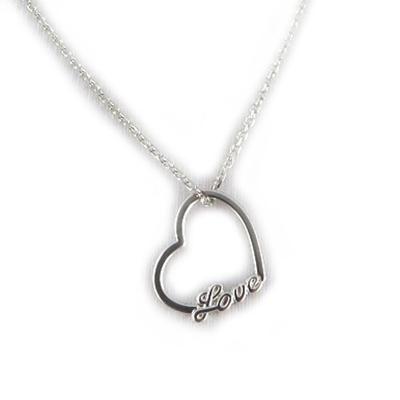 [L0369] - Silver Necklace 'Love'