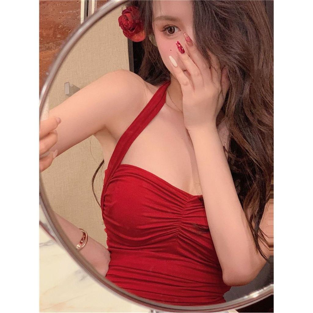 Wholesale Summer New Socialite Elegant Halter Dress, Waist-cinching Slimming Hip-hugging Sleeveless Slip Dress