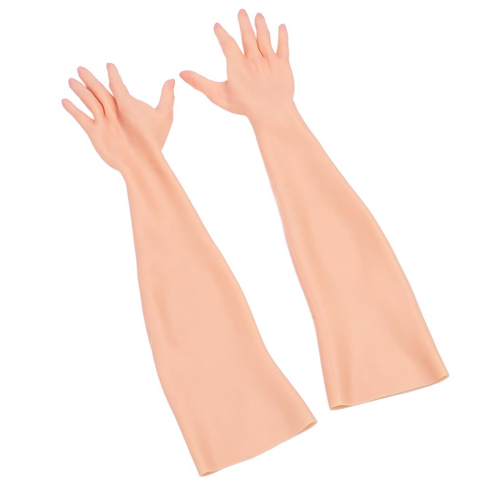 1 Pair Silicone Realistic Gloves Full Arm High Simulation Female Hand Artificial for Prosthetic Skin Crossdresser Cosplay