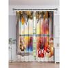 Animated Santa Claus Merry Christmas Red Green Window Panel Drapes For Children Bedroom Living Room Bathroom Kicthen Door Hall Home Decor