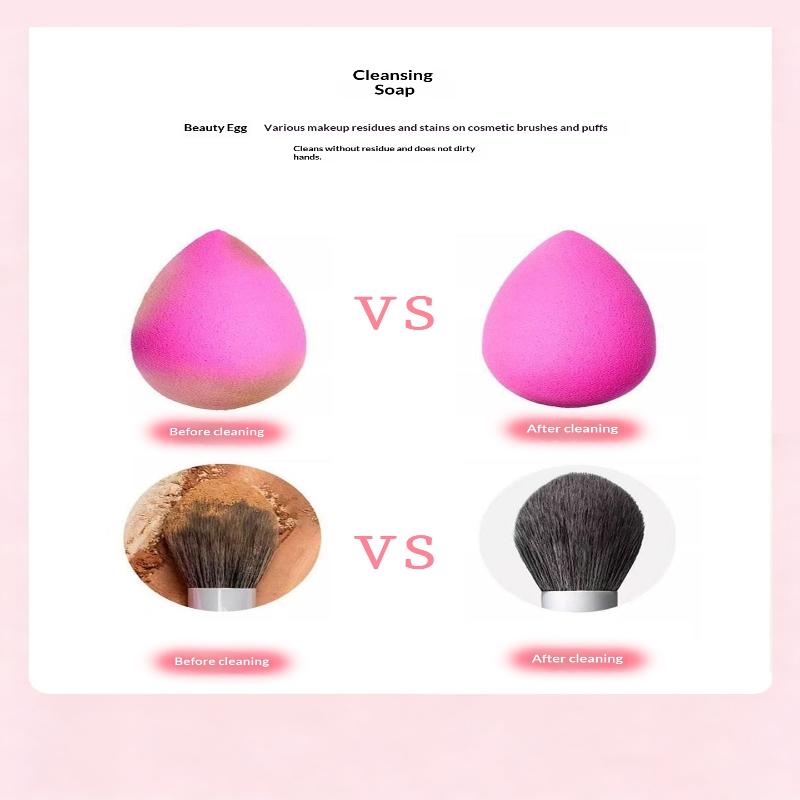 Herzförmige Reinigungsseife + Silikonpad, Make-up-Pinsel & Puderschwamm Reinigungsseife Beauty-Werkzeug & Puderschwamm Reinigungsseife