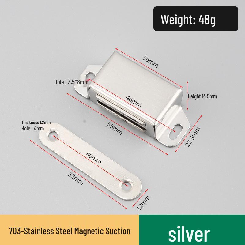 Magnetic Stainless Steel Cabinet Door Bumper & Clip for Wood Furniture