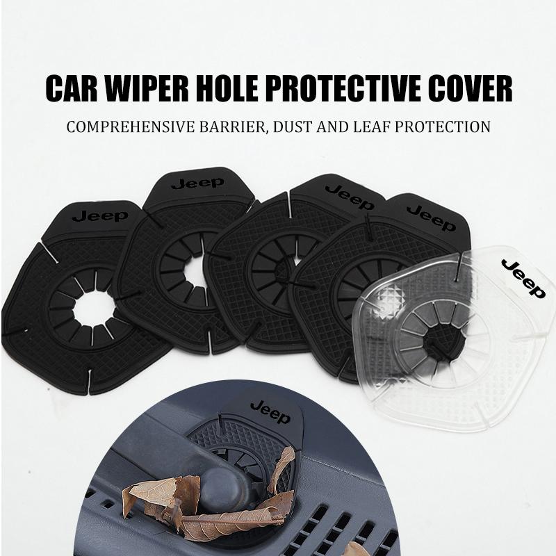 For Jeep Car Wiper Hole Protective Cover Windshield Wiper Bottom Silicone Pads Accessories Grand Cherokee Patriot Renegade AJW1