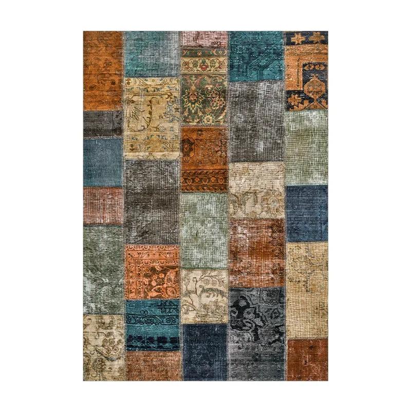 Living Room Carpet Retro Ethnic Style Carpets Machine Washable American Home Decoration Rug Persian Bedroom Bedside Floor Mat